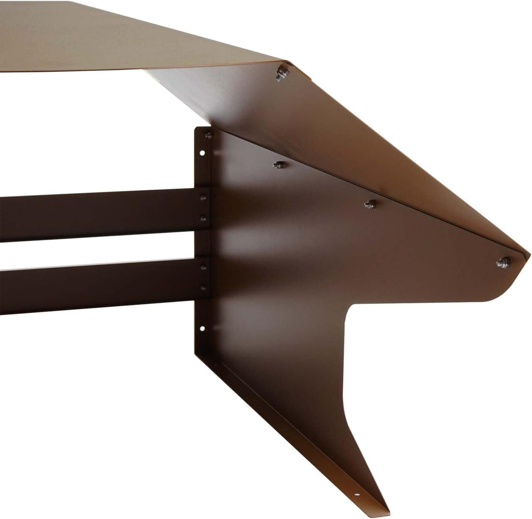 Mähroboter-Garage HWC-L43, Dach Unterstand für Rasenmäher, Metall 40x59x69cm - braun, Braun