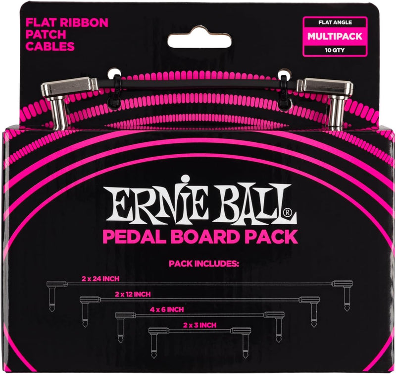 Ernie Ball Flachband-Patchkabel Pedalboard, Multi-Pack Schwarz Pedalboard Multipack, Schwarz Pedalbo