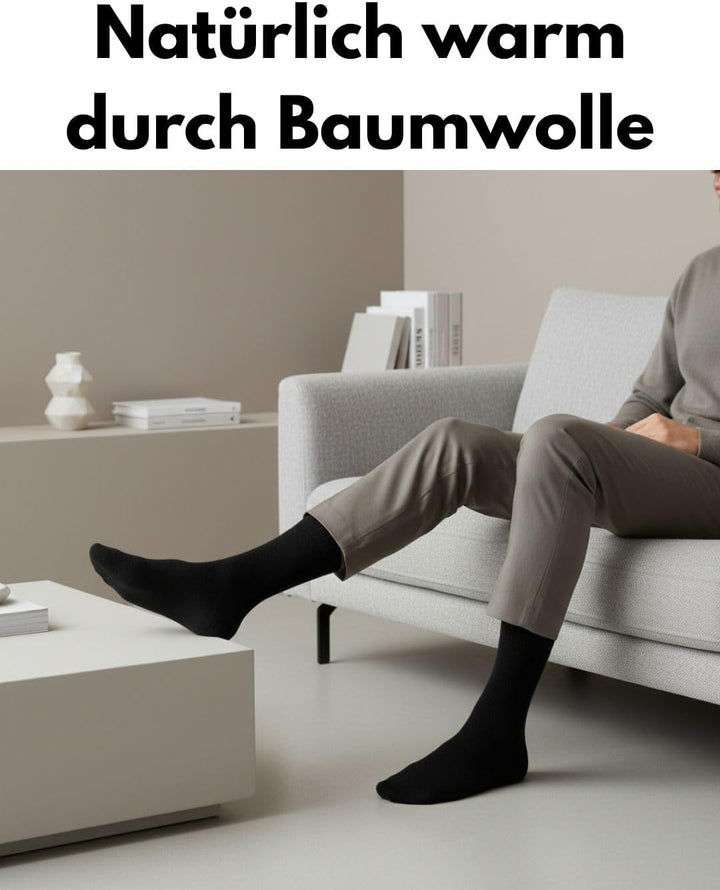 6 | 12 | 24 Paar THERMO Socken Damen & Herren Wintersocken Vollfrottee 39-42 12 Paar | Schwarz, 39-4