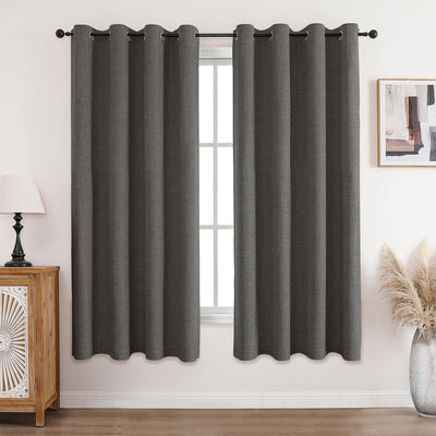 CUCRAF Vorhang Blickdicht Gardinen Grau - 2er Set H175xB140cm Deko Ösenschal Thermo Vorhänge Verdunk
