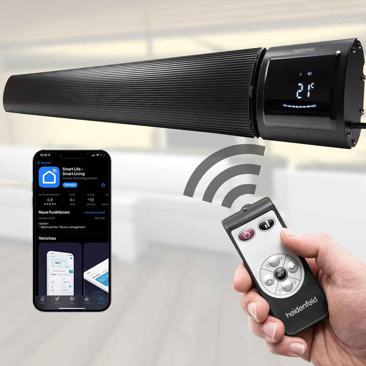 Heidenfeld Dunkelstrahler DH700 | 𝟑 𝐉𝐀𝐇𝐑𝐄 𝐆𝐀𝐑𝐀𝐍𝐓𝐈𝐄 - App Steuerung - 3200 Watt - Infrarotheizung - H