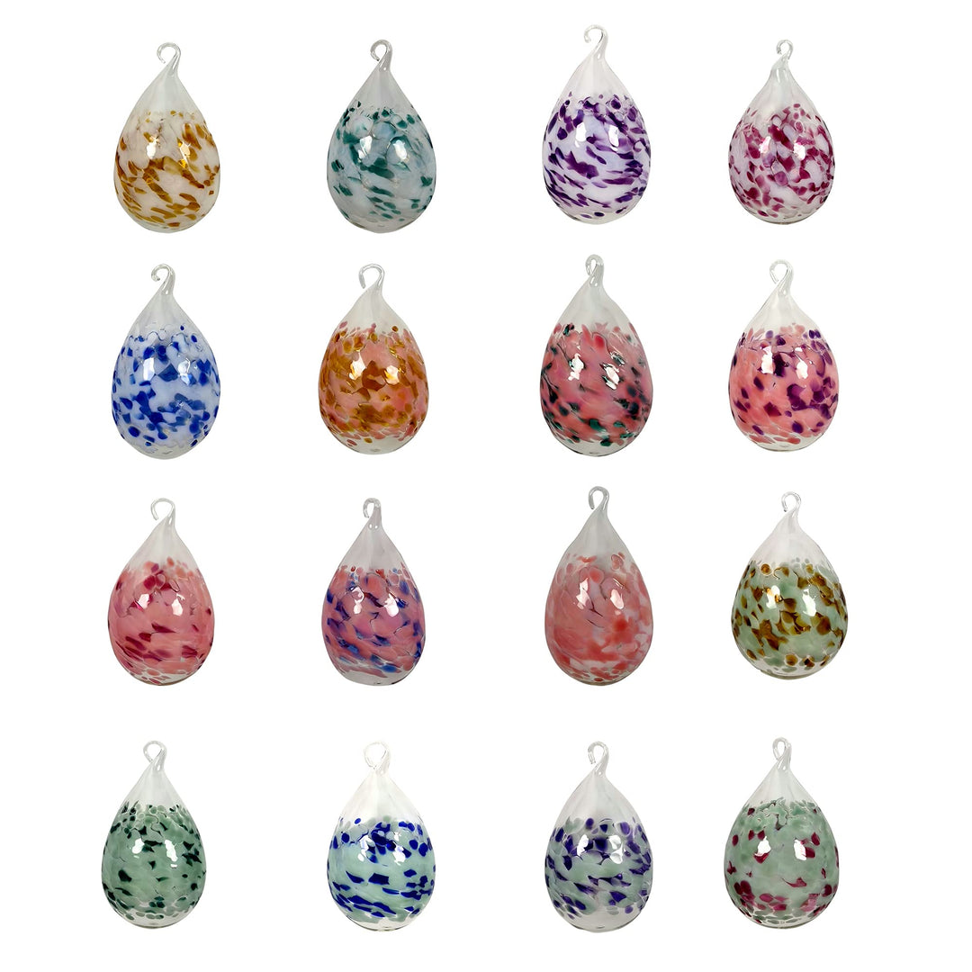 Lauschaer Glas Ostereier aus Glas mit Granulat Verschiedene Grössen und Sets mundgeblasen handgeform