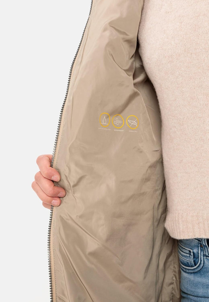 camel active Damen Steppmantel aus recyceltem Polyester 40 Beige, 40 Beige
