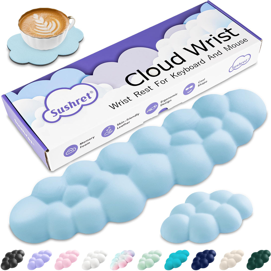 Sushret Wolke Handballenauflage Tastatur, Ergonomisches Wolke Handauflage Tastatur Mit Pu Leder Memo