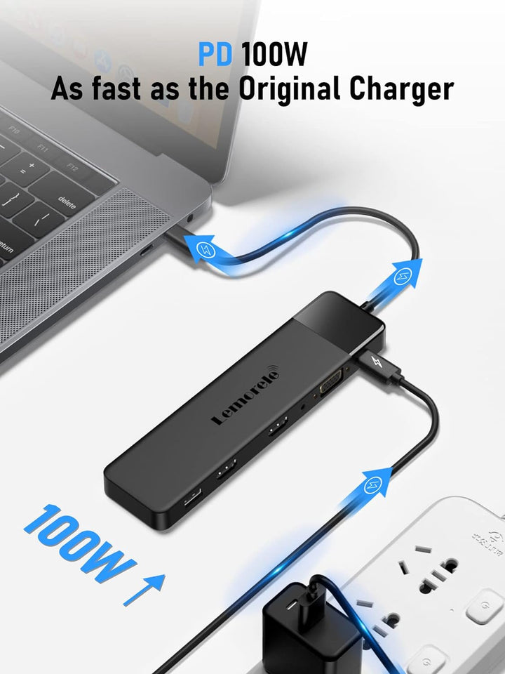 𝟐𝟎𝟐𝟒 𝐔𝐩𝐠𝐫𝐚𝐝𝐞 Docking Station USB C Hub 3*Display- 14 in 1, Lemorele USB C Dock 2 HDMI Adapter 4K, 3