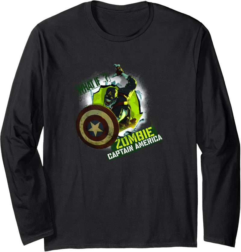 Marvel What If Captain Zombie Poster Langarmshirt