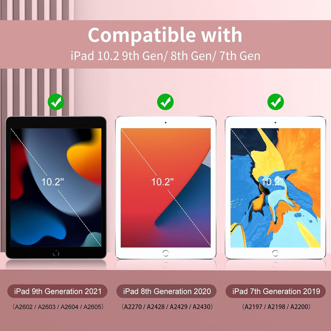 JKSML Tastatur Hülle für iPad 9./ 8./ 7. Generation (2021/2020/ 2019) mit Pencil Halter, Soft TPU Rü