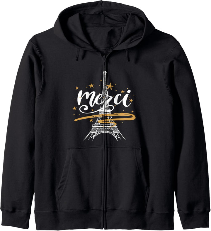 Paris Eiffelturm Souvenir Merci Frankreich Pariser Französisch Kapuzenjacke