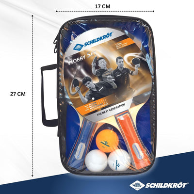 Donic-Schildkröt Tischtennis-Set Hobby, für 2 Spieler (2 Schläger, 3 Bälle, in Tragetasche, gute Fre
