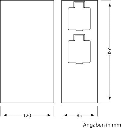ledscom.de 2X Garten Steckdosensäule POMI für aussen, IP44, Timer/Zeitschaltuhr, 2-Fach, anthrazit,