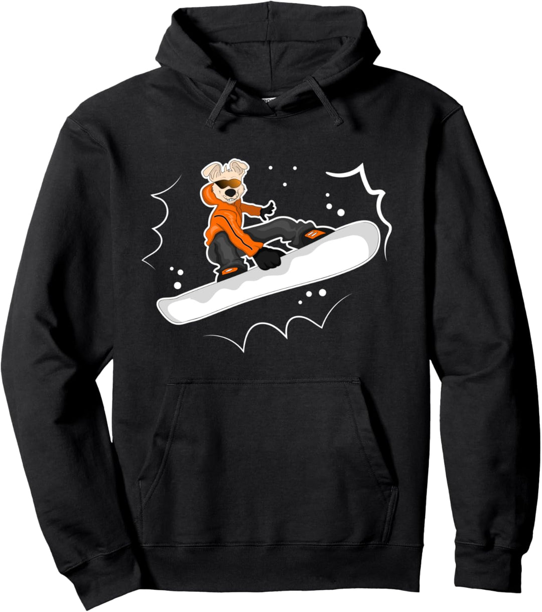 Snowboarding Hund Wintersport Snowboarder Pullover Hoodie