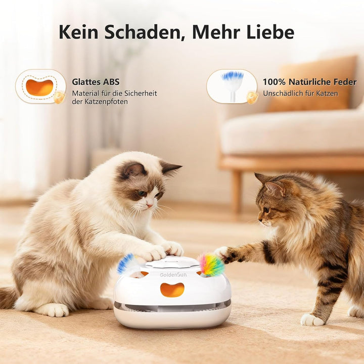 GoldenSun Katzenspielzeug, Wiederaufladbar, Interaktives 4-in-1 Kitten Spielzeug für Indoor, Verstec