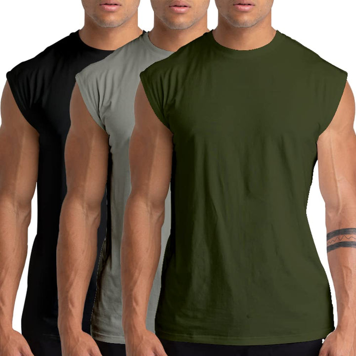 1, 3 or 5er Pack Mens Cotton Gym Tank Tops Workout ärmellose Shirts Athletic Muscle Tank Training Bo