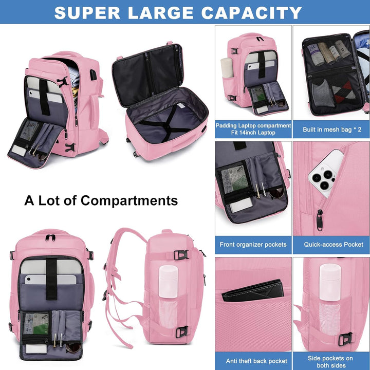 Handgepäck Rucksack 40x20x25 für Ryanair Klein Reiserucksack für Damen Handgepäck Flugzeug Rucksack