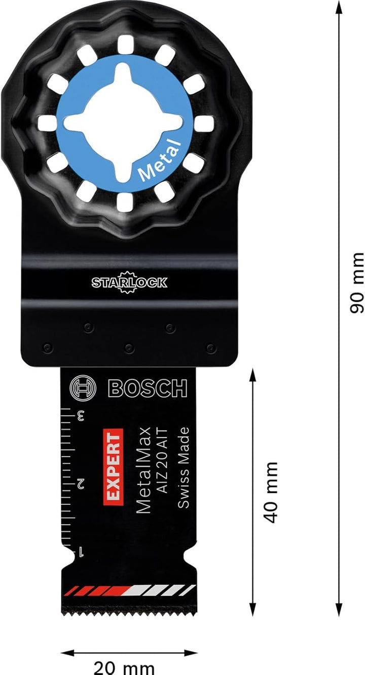 Bosch Professional 5x Sägeblatt Expert MetalMax AIZ 20 AIT (für Stahl, Edelstahl, Breite 20 mm, Zube