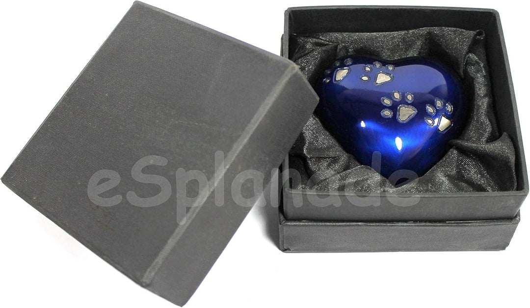 eSplanade Mini Brass Urn Heart Shaped Keepsake Memorial Jar Pot Container | Small urn in Box for Ash