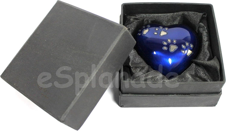 eSplanade Mini Brass Urn Heart Shaped Keepsake Memorial Jar Pot Container | Small urn in Box for Ash