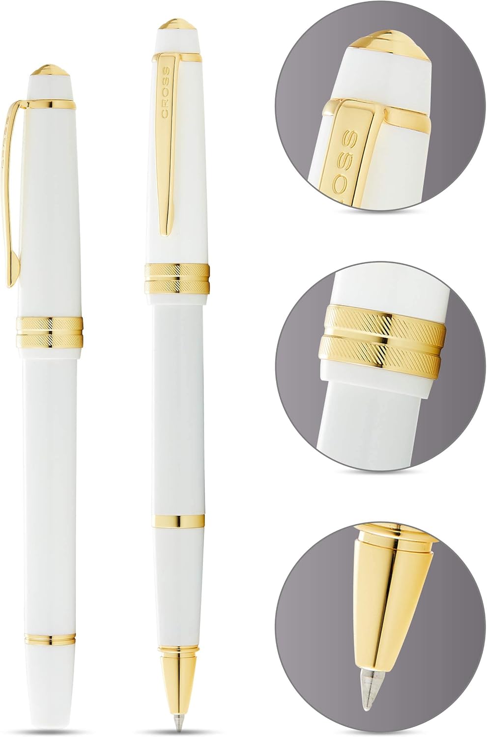 Cross Bailey Light Rollerball (Strichstärke F, Schreibfarbe: schwarz, inkl. Geschenkverpackung) Weis
