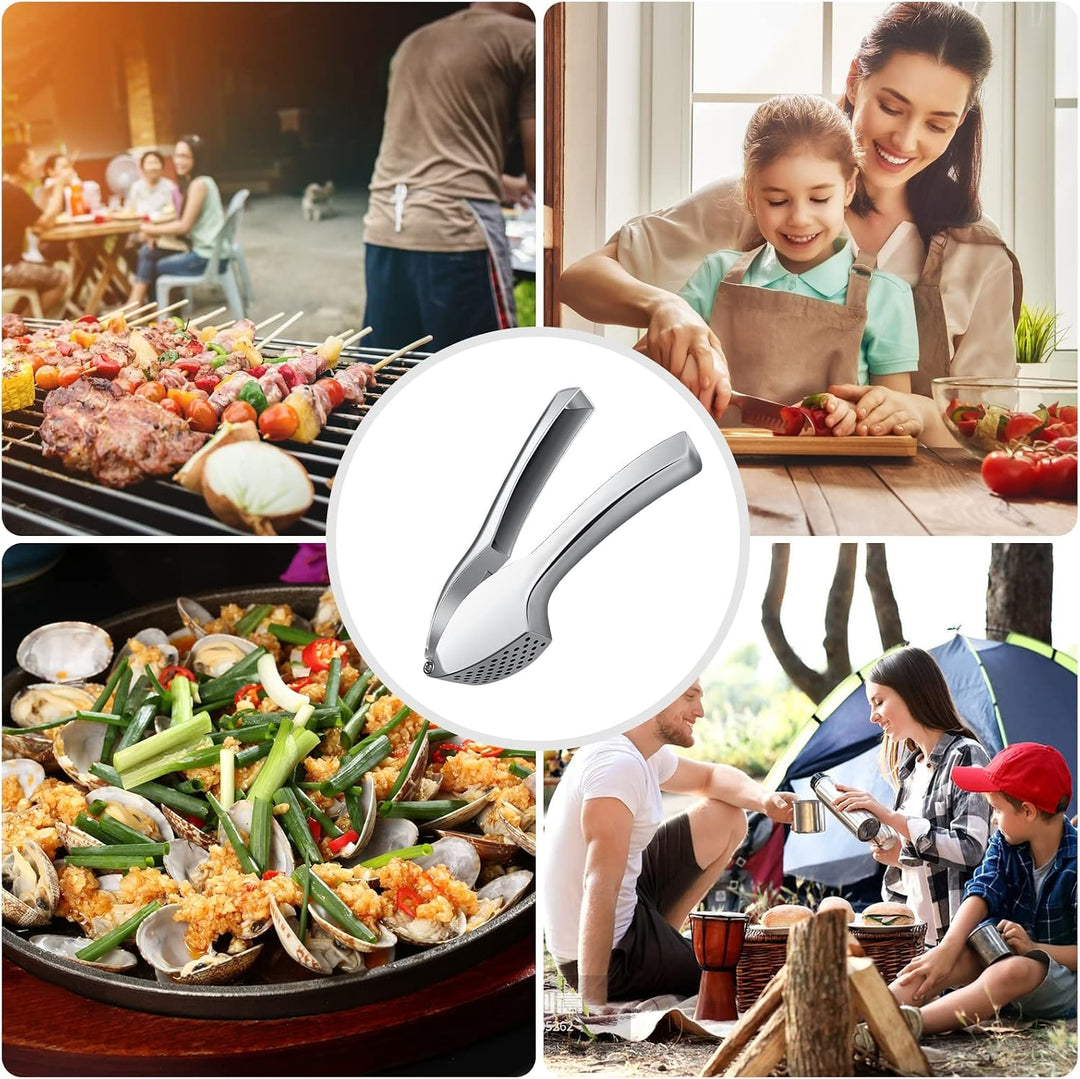 Fousenuk Knoblauchpresse, Garlic Press (Kein Schälen Notwendig) Bequem und Leicht Zu Reinigen Knobla