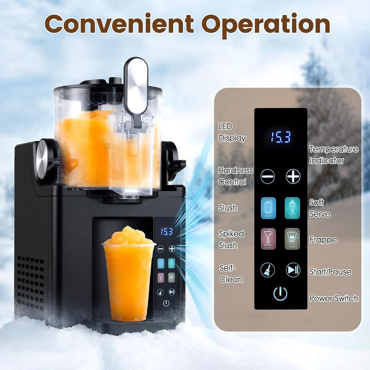 FANTASK Slush Maschine 1,5L | Slusheis Eismaschine mit LED Touch, 4 Modi, Selbstreinigung, für Slush
