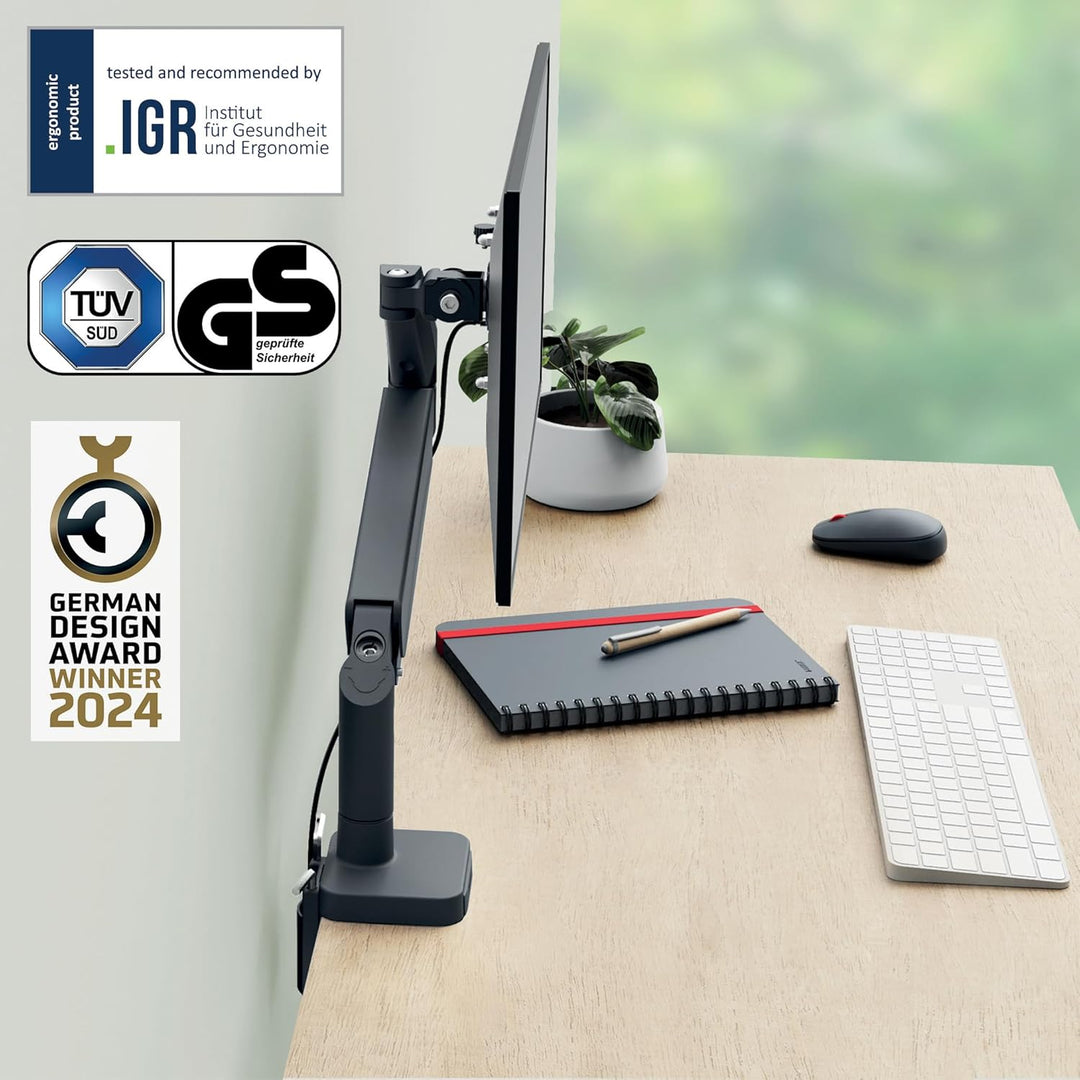 Leitz Ergo Set platzsparender Monitor-Arm mit MyBox Aufbewahrungsschale und hochwertigem Hardcover N
