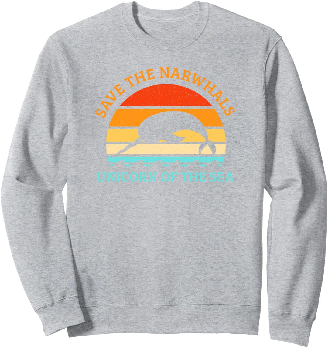 Jahrgang Rettet das Narwal-Meer Einhorn Verzaubertes Tierges Sweatshirt