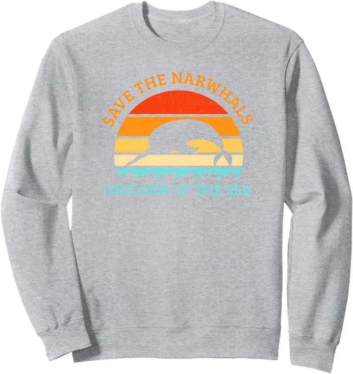 Jahrgang Rettet das Narwal-Meer Einhorn Verzaubertes Tierges Sweatshirt