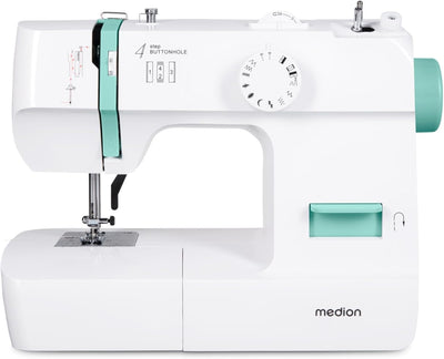 MEDION Nähmaschine SM70 (70 Watt, 12 verschiedene Stichmuster, LED-Nählicht, verstellbare Stichlänge