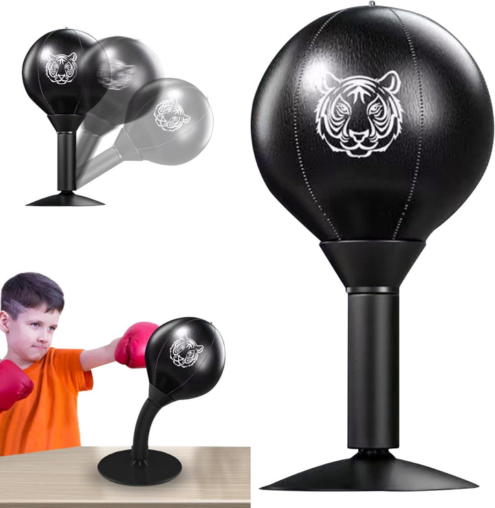 Boxausrüstung, Desktop-Boxsack für Kinder und Erwachsene, stark belastbar, Boxball mit Ständer, Tige
