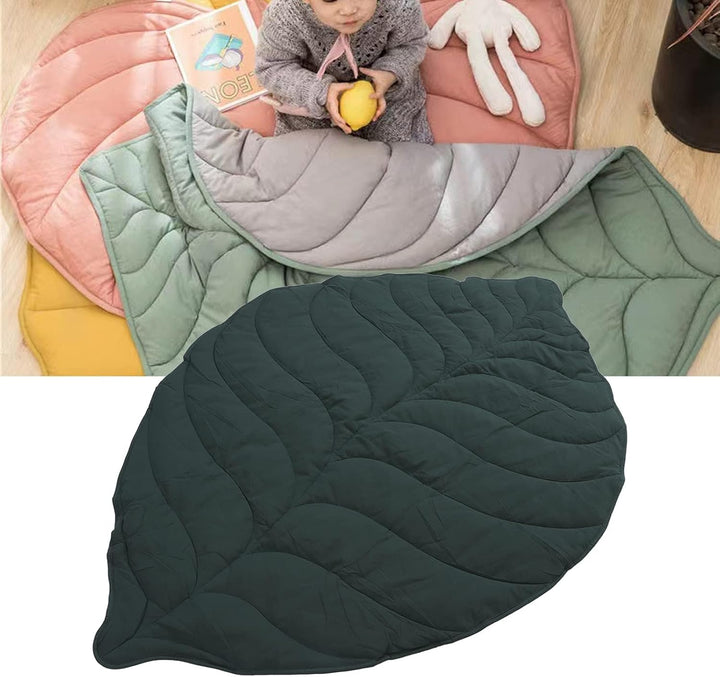 Baby-Baumwollspielmatte Kinderzimmerteppich Krabbelunterlage Blatttyp Bodenkissen Teppich Baby-Aktiv