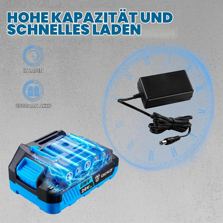 20V Exzenterschleifer Akku 125mm: DEKOPRO Schleifmaschine für Holz,6 variable Geschwindigkeiten, 125