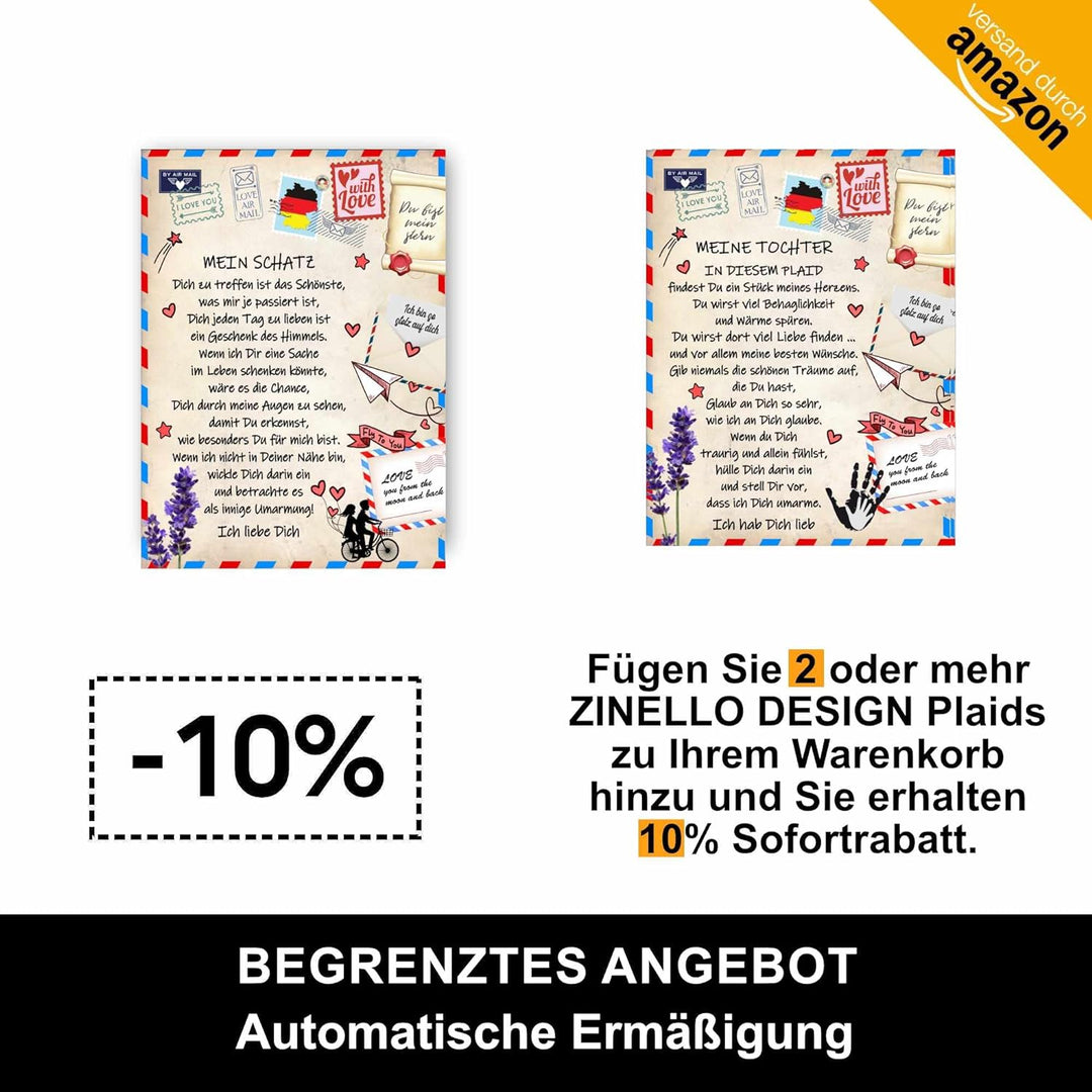 Süsse personalisierte Fleecedecke zum Verschenken an Ihren Schatz Frau Partnerin, originelle und pra