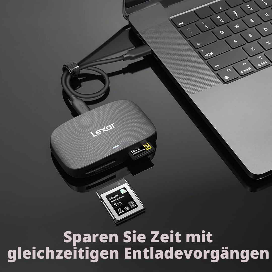 Lexar Professioneller CFexpress Typ B/SD USB 3.2 Gen 2 Leser, Übertragungsgeschwindigkeiten bis zu 1