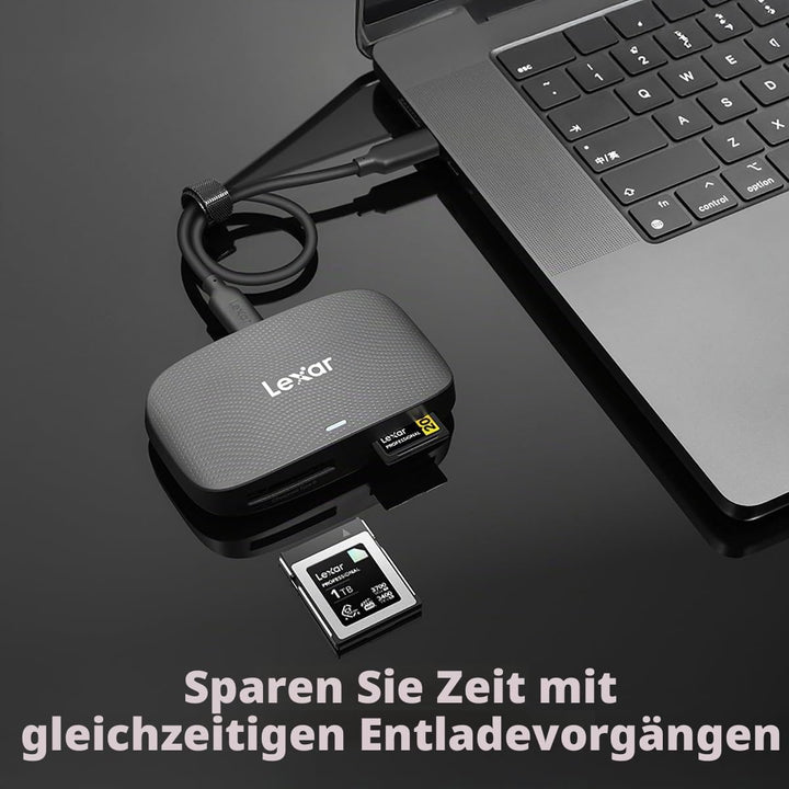 Lexar Professioneller CFexpress Typ B/SD USB 3.2 Gen 2 Leser, Übertragungsgeschwindigkeiten bis zu 1