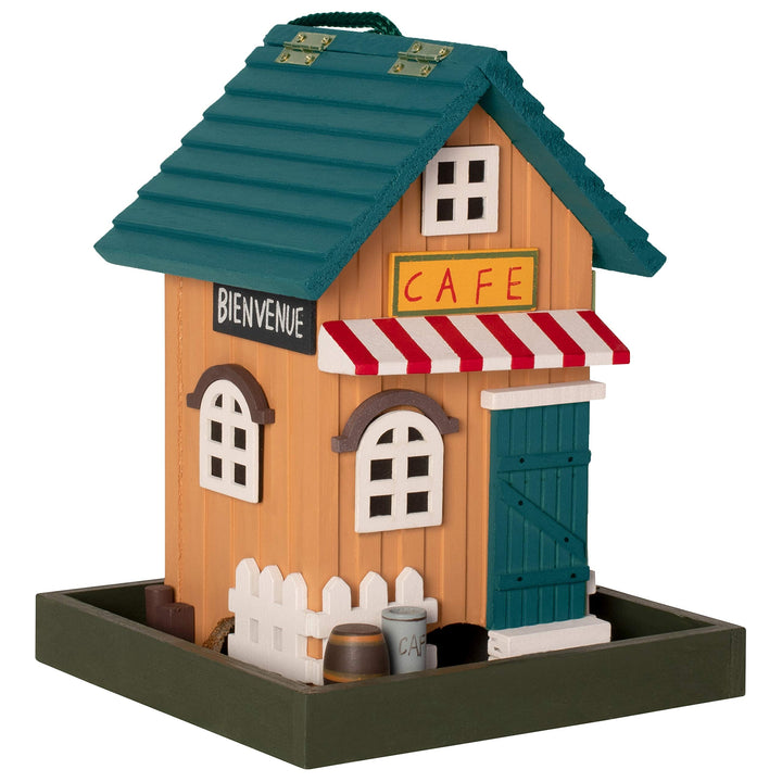 GARDIGO® Vogelfutterhaus aus Holz I Dekoratives Vogelhaus zum Aufhängen | Futterhaus Cafe für Garten
