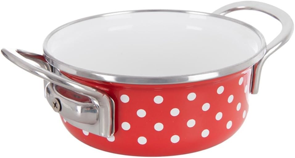 orion group Emaille Kochtopf 650 ml Ø 14 cm – Praktischer Kochtopf mit ergonomischen Griffen – Für a