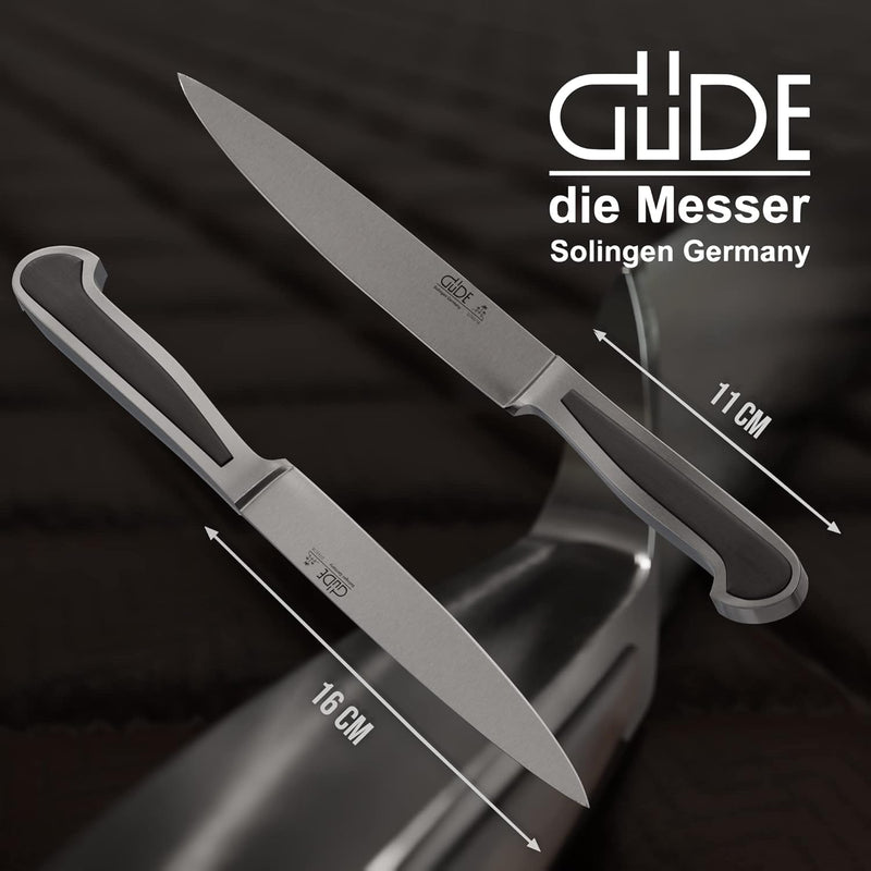 GÜDE Solingen - Zubereitungsmesser geschmiedet, 16 cm, Grenadill, DELTA, Küchenmesser, Handmade Germ