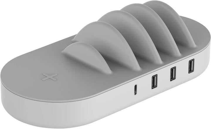 Xlayer Multi-Charger Ladestation 4 Port USB Ladegerät mit induktiver Qi-Ladefläche - Family Charger