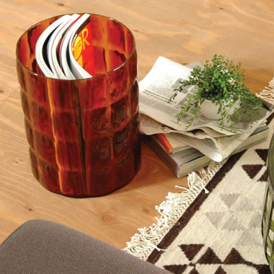 Kartell 01225MM Matelasse' Vase, Plastik, amber, 23 x 30 cm Ambra, Ambra