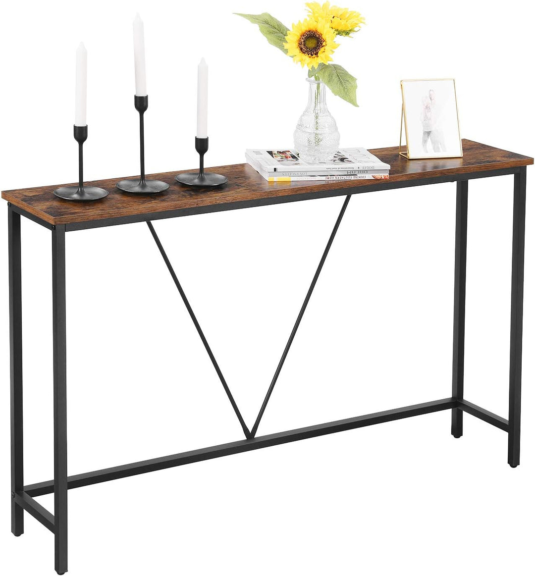 VASAGLE Konsolentisch, Flurtisch, Beistelltisch, Eingangsbereich, Wohnzimmer, stabiles Stahlgestell,