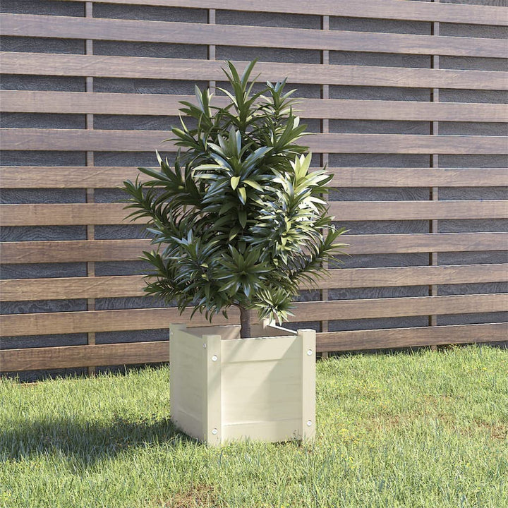 Hochbeet Pflanzkübel Weiss 31x31x31 cm Massivholz Kiefer Weiss Blumentopf Gross PflanzküBel Gross Au