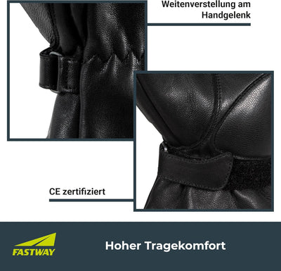 FAST WAY City Uni 211 Leder Motorradhandschuhe Sommer, CE Zertifizierte Motorrad Handschuhe Herr & F