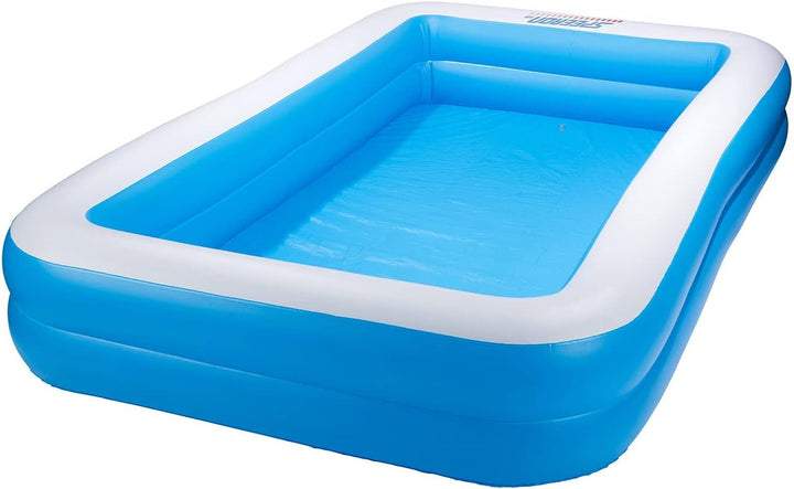 Speeron Swimmingpool: Aufblasbares Jumbo-Planschbecken, 305 x 183 x 51 cm, blau-weiss (Pools, Kinder