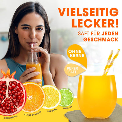Lumaland Entsafter Set mit Obstständer für max. 6 Orangen | Gusseisen Entsafter mit Orangenständer -