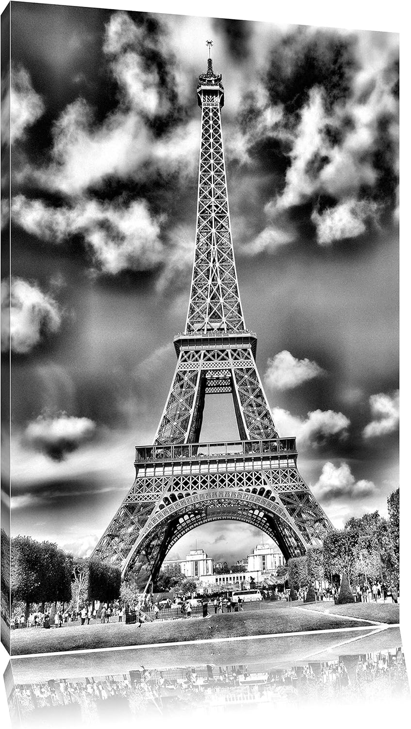 Pixxprint Eifelturm Paris als Leinwandbild/Grösse: 100x70 cm/Wandbild/Kunstdruck/fertig bespannt, 10