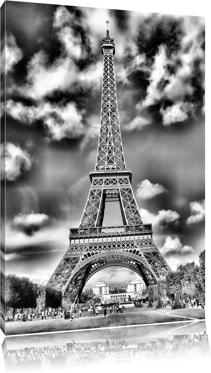 Pixxprint Eifelturm Paris als Leinwandbild/Grösse: 100x70 cm/Wandbild/Kunstdruck/fertig bespannt, 10