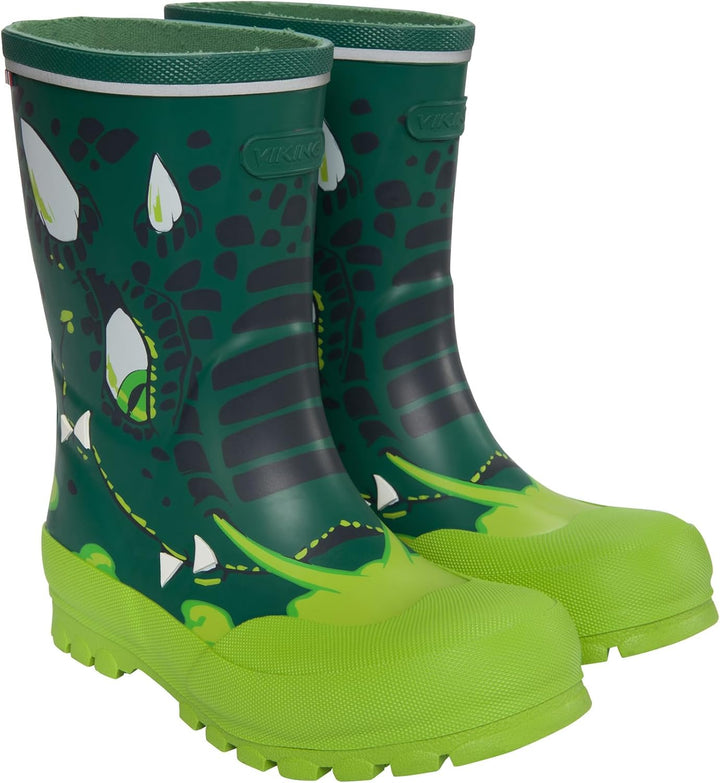 Viking Jolly Print Gummistiefel Unisex Kinder 38 EU Bottlegreen Multi, 38 EU Bottlegreen Multi