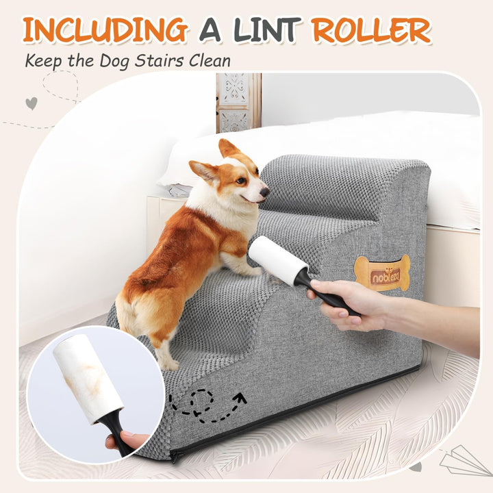 Nobleza Hundetreppe, Hundetreppe für Kleine Hunde 50cm, Hunderampe für Couch aus Hochdichtem Schwamm