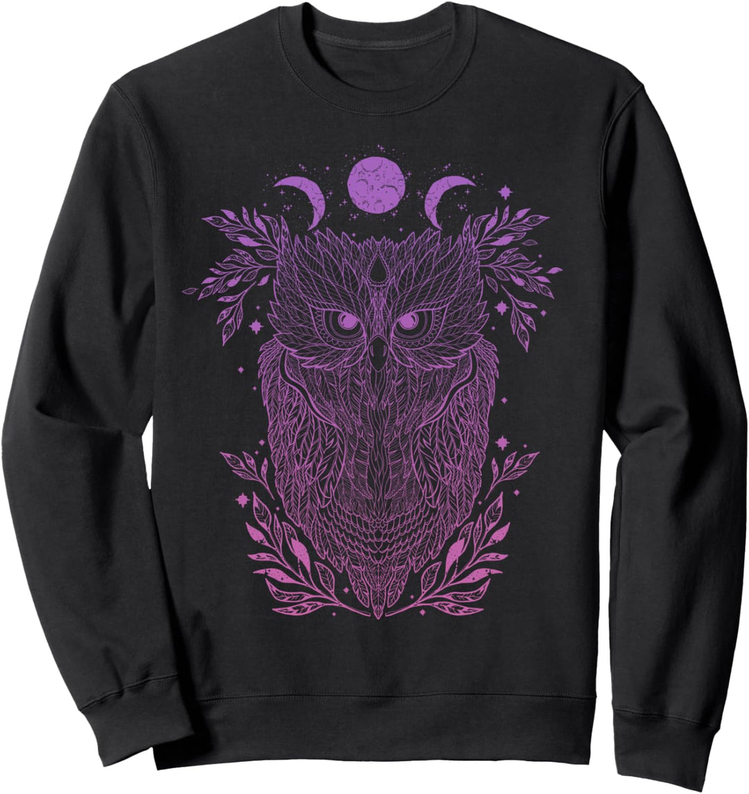 Geometric Night Owl Abstract Art Silhouette Psychedelic Gift Sweatshirt