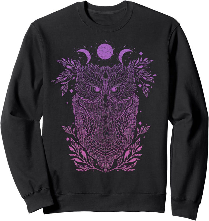 Geometric Night Owl Abstract Art Silhouette Psychedelic Gift Sweatshirt